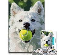 Puzzle Samoiedo che gioca a tennis, puzzle da 1000 pezzi per adolescenti, gioco stimolante e gioco in famiglia, regalo di compleanno, regali, arte murale 75x50cm