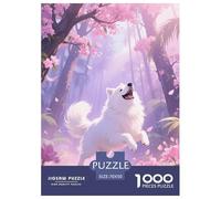 Puzzle Samoyed 1000 Pezzi in Cartone Per Bambini E Adulti Per Tempo Libero Puzzles Samoyed Jungle Regalo Compleanno 70x50cm/1000pcs