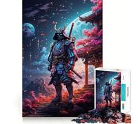 Puzzle Samurai al chiaro di luna al neon da 1000 pezzi per adulti, gioco intelligente, antistress, assemblaggio di motivi, una piacevole sorpresa (50x75cm)