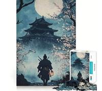 Puzzle Samurai al chiaro di luna da 1000 pezzi per ragazzi, gioco di logica e logica, semplice e divertente, bordi lisci, regalo elegante (38x26cm)