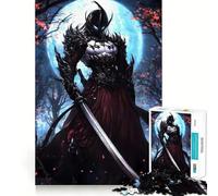 Puzzle Samurai al Chiaro di Luna e Fuoco, 1000 pezzi, per ragazzi, gioco di logica, rilassante, con bordi chiari, regalo elegante (38x52cm)