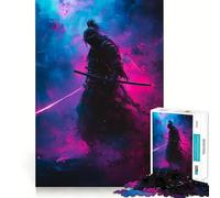 Puzzle Samurai al neon per ragazzi, 1000 pezzi, stimola la memoria, allevia la tensione, con bordi precisi, opera d'arte (50x75cm)