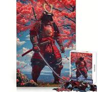 Puzzle Samurai Cherry Blossom da 1000 pezzi per adulti e ragazzi, gioco di logica, casa, divertimento, taglio di qualità, regalo classico (38x26cm)