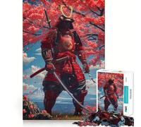 Puzzle Samurai Cherry Blossom da 1000 pezzi per adulti e ragazzi, gioco di logica, casa, divertimento, taglio di qualità, regalo classico (38x26cm)