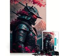 Puzzle Samurai Cherry Giappone da 1000 pezzi per adulti, per rafforzare la memoria, calmare la mente, qualità, bordo caldo, sorpresa (38x26cm)