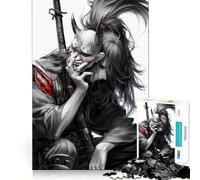 Puzzle Samurai con Maschera Oni per Ragazzi, 1000 Pezzi, Rafforza la Memoria, Rilassa, Passatempo Di Qualità, Regalo Festivo (38x26cm)