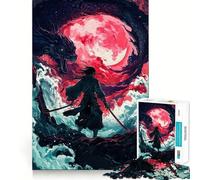 Puzzle Samurai contro Drago da 1000 pezzi per adulti, ideale come regalo, gioco di logica stimolante, rilassante, con bordi trasparenti, regalo perfetto (50x75cm)