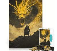 Puzzle Samurai contro Drago da 1000 pezzi per ragazzi, stimola la memoria, rilassa e migliora il tempo Dimensioni precise, idea regalo creativa (50x75cm)