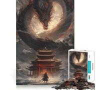 Puzzle Samurai contro Drago per adulti, 1000 pezzi, gioco di logica, svago, taglio perfetto, regalo creativo (38x26cm)