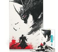 Puzzle Samurai contro Drago per ragazzi, 1000 pezzi, gioco per allenare la mente, design rilassante, assemblaggio, sorpresa di Natale (50x75cm)