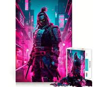 Puzzle Samurai Cyberpunk da 1000 pezzi per ragazzi, gioco di logica, divertente e silenzioso, con taglio liscio, regalo perfetto (38x52cm)
