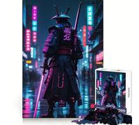 Puzzle Samurai Cyberpunk Giapponese da 1000 pezzi per adulti, gioco di logica, attività domestica, taglio liscio, sorpresa di Natale (50x75cm)