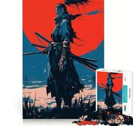 Puzzle Samurai da 1000 pezzi per ragazzi, gioco di logica, leggero e rilassante, taglio liscio, decorazione da parete (38x26cm)
