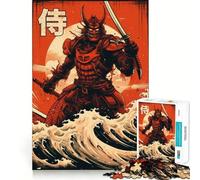 Puzzle "Samurai delle Onde del Mare" da 1000 pezzi per ragazzi, gioco di logica stimolante, rilassante, con bordi trasparenti, regalo elegante (38x52cm)