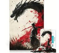 Puzzle Samurai e Drago da 1000 pezzi per ragazzi, gioco di logica e di concentrazione, passatempo rilassante, bordi lisci, regalo di alta qualità (38x52cm)