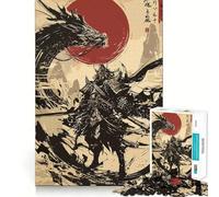 Puzzle Samurai e Drago per ragazzi, 1000 pezzi, sfida mentale, divertimento rilassante, taglio preciso, regalo festivo (38x26cm)