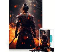 Puzzle Samurai Fire da 1000 pezzi per ragazzi, gioco di logica stimolante, divertimento in famiglia, bordi trasparenti, calda sorpresa (38x26cm)