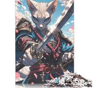 Puzzle Samurai Gatto Sfinge, 100% in cartone riciclato, per bambini e bambine, regalo di Natale, 1000 pezzi (26x38 cm)