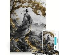 Puzzle Samurai in Paesaggio Dorato, 1000 Pezzi, per Ragazzi, Gioco di Logica, Tempo Libero, Divertimento, Taglio Liscio, Regalo Speciale (38x26cm)