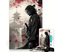 Puzzle "Samurai in un paesaggio autunnale" per ragazzi, 1000 pezzi, gioco intelligente e antistress con bordi affilati, regalo di compleanno (38x52cm)