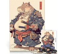 Puzzle Samurai Ippopotamo per Ragazzi, 1000 Pezzi, Richiamo, Miglioramento, Divertimento Rilassante, Taglio Chiaro, Decorazione da Parete (38x52cm)