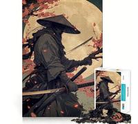 Puzzle Samurai Moon Giappone da 1000 pezzi per adulti, stimola la memoria, rilassa la mente, taglia con precisione, regalo di compleanno (50x75cm)