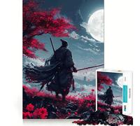 Puzzle Samurai Moon per adulti, 1000 pezzi, gioco di abilità mentale, hobby tranquillo, design, assemblaggio, regalo per le vacanze (38x52cm)