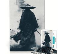 Puzzle Samurai nel fumo da 1000 pezzi per adulti, gioco di logica e divertimento rilassante, taglio preciso, regalo di Natale (38x52cm)