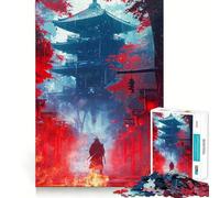 Puzzle "Samurai nel fuoco e nella pioggia" per adulti, 1000 pezzi, stimolante per la mente, rilassante, con bordi precisi, pezzo da collezione (50x75cm)