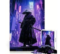 Puzzle "Samurai nella città al neon" per ragazzi, 1000 pezzi, sfida mentale, divertimento rilassante, taglio preciso, regalo festivo (50x75cm)