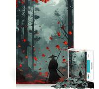 Puzzle "Samurai nella foresta autunnale" per ragazzi, 1000 pezzi, divertente e rilassante, con ritagli nitidi, ideale per decorare la parete (50x75cm)