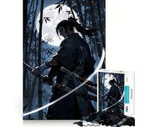 Puzzle "Samurai nella foresta di bambù al chiaro di luna" per ragazzi, 1000 pezzi, stimola la memoria, rilassante e divertente, taglio di alta qualità, regalo elegante (50x75cm)