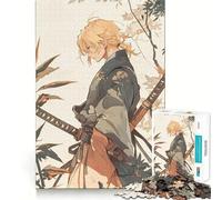 Puzzle Samurai nella foresta per adulti, 1000 pezzi, gioco di logica, antistress, opere d'arte ritagliate con precisione, da collezione (50x75cm)