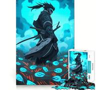 Puzzle "Samurai nella nebbia blu" per ragazzi, 1000 pezzi, stimola la memoria, rilassante e divertente, taglio di alta qualità, regalo elegante (38x52cm)
