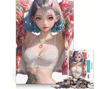 Puzzle Samurai Oni Girl per adolescenti, 1000 pezzi, gioco intelligente, antistress, bordi affilati, regalo di compleanno (38x52cm)