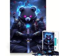 Puzzle Samurai Panda Guerriero Animale per Adolescenti 1000 Pezzi Stimola la Memoria Momenti Sereni Taglio Premium Regalo di Compleanno (38x26cm)