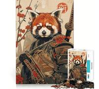Puzzle Samurai Panda Rosso da 1000 pezzi per adulti e ragazzi, gioco di logica, casa, divertimento, taglio di qualità, regalo classico (38x26cm)