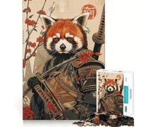 Puzzle Samurai Panda Rosso da 1000 pezzi per ragazzi, ideale per migliorare la memoria, per un relax informale, con bordi precisi e un regalo elegante (38x52cm)