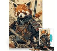 Puzzle Samurai Panda Rosso per Ragazzi 1000 Pezzi Stimola la Memoria Momenti Sereni Taglio Premium Regalo di Compleanno (38x26cm)