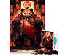 Puzzle Samurai Panda Rosso per ragazzi, 1000 pezzi, stimola la memoria, rilassante, taglio preciso, regalo elegante (50x75cm)