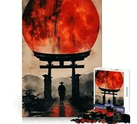 Puzzle Samurai Porta della Luna Rossa per adulti, 1000 pezzi, stimola la memoria, divertente da assemblare, oggetto artistico da collezione (38x52cm)