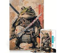 Puzzle Samurai Rana da 1000 pezzi per adolescenti, gioco di logica puro, rilassante, con taglio netto, opera d'arte (38x52cm)