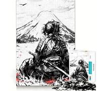Puzzle Samurai Ronin in inchiostro nero per adulti, 1000 pezzi, stimolante per la mente, rilassante, con bordi precisi, pezzo da collezione (50x75cm)