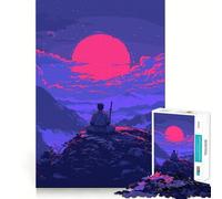 Puzzle Samurai Rosa Retro da 1000 pezzi per adolescenti, gioco di logica, divertente e silenzioso, taglio liscio, regalo perfetto (38x26cm)