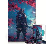 Puzzle "Samurai Sakura Journey" per ragazzi, 1000 pezzi, gioco di abilità mentale, svago rilassante, design da assemblare, regalo di alta qualità (38x26cm)