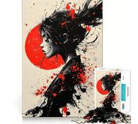 Puzzle Samurai Sole Rosso da 1000 pezzi per ragazzi, gioco di logica, divertimento e svago, taglio liscio, regalo speciale (38x52cm)