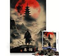 Puzzle Samurai Solitude Red Moon per adulti, 1000 pezzi, stimola la memoria, divertente e di qualità, regalo elegante (38x26cm)