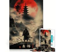 Puzzle Samurai Solitude Red Moon per adulti, 1000 pezzi, stimola la memoria, divertente e di qualità, regalo elegante (38x26cm)