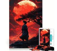 Puzzle Samurai sotto la luna di sangue da 1000 pezzi per adolescenti, puzzle facile da costruire, per il tempo libero, con taglio preciso, regalo di Babbo Natale (38x52cm)