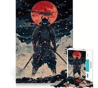 Puzzle Samurai sotto la luna di sangue da 1000 pezzi per adolescenti Rafforza la memoria, calma e rilassa Bordo di qualità Regalo perfetto (38x26cm)